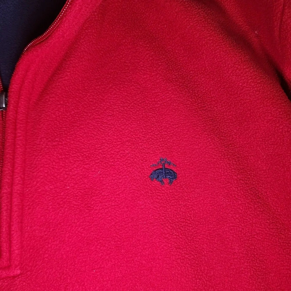 Brooks Brothers 1/4 Zip Sweater Men's XLarge Red Long Sleeve Pullover